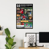 Baseballspieler Name Nummer 13 Fotocollage Poster (Heimbüro)