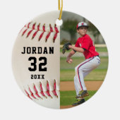 Baseballspieler Name Nummer Foto Keramik Ornament (Vorne)