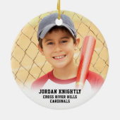 Baseballspieler Name Nummer Foto Keramik Ornament (Hinten)
