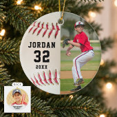 Baseballspieler Name Nummer Foto Keramik Ornament