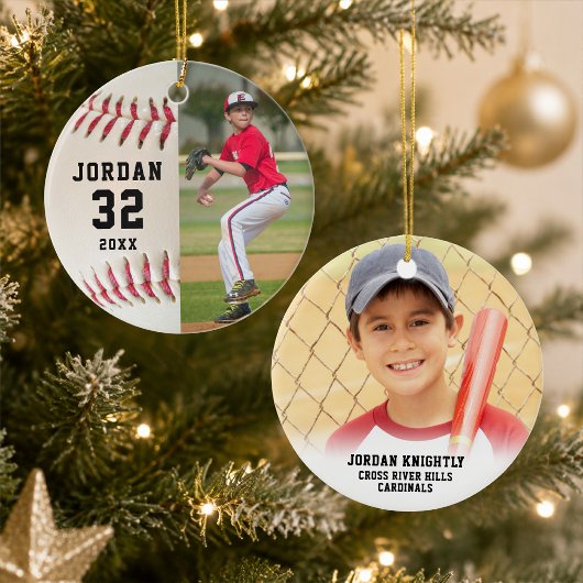 Baseballspieler Name Nummer Foto Keramik Ornament