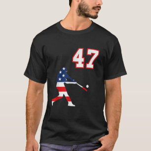 Baseballspieler Nummer 47 mit amerikanischer Flagg T-Shirt
