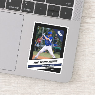 Baseballspieler-Personalisiertes Geschenk Schwarz Aufkleber