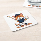 Baseballspieler Rechteckiger Pappuntersetzer (angewinkelt)
