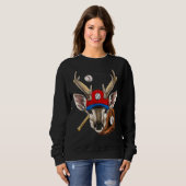 Baseballspieler Reh Pitcher Catcher Baseball Train Sweatshirt (Vorne ganz)