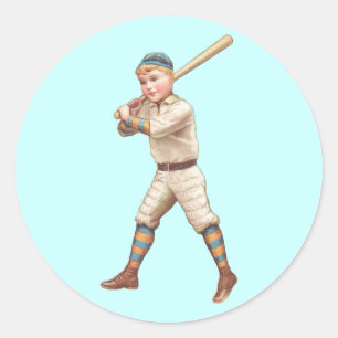 Baseballspieler Runder Aufkleber
