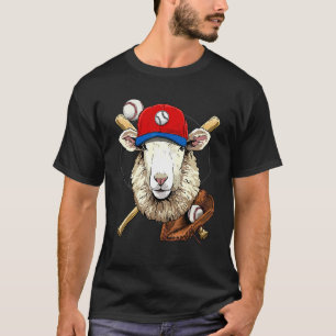 Baseballspieler Schaf Lamm Werfer Fänger Baseball T-Shirt