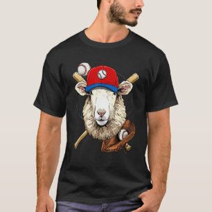 Baseballspieler Schaf Lamm Werfer Fänger Baseball T-Shirt