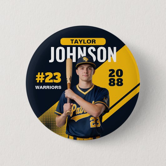 Baseballspieler Senior Night benutzerdefiniertes F Button (Vorderseite)