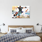Baseballspieler sicher auf Zuhause Leinwanddruck (Insitu (Schlafzimmer))