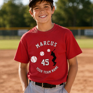 Baseballspieler-Silhouette Name Teamnummer T-Shirt