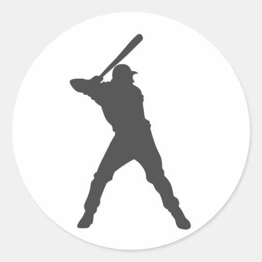Baseballspieler-Silhouette Runder Aufkleber (Vorderseite)