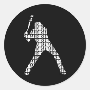 Baseballspieler Softballspieler Mannschaftssport L Runder Aufkleber