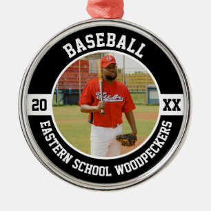 Baseballspieler-Team High School Senior Night Team Ornament Aus Metall