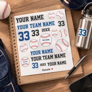 Baseballspieler Teamname Nummer Jahr Aufkleber