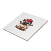 Baseballspieler Trainer Pug-Hundefreund Pug-Mutter Fliese (Seite)