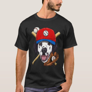 Baseballspieler trainiert Dalmatiner Hund  Pitcher T-Shirt