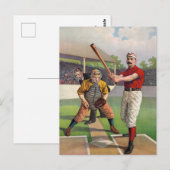 Baseballspieler Vintage Poster Postkarte (Vorne/Hinten)