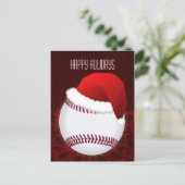 Baseballspieler-Weihnachtskarten Feiertagspostkarte (Stehend Vorderseite)