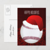 Baseballspieler-Weihnachtskarten Feiertagspostkarte (Vorne/Hinten)