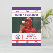 Baseballspieler-Zulassungsticket Absolvent Einladung (Stehend Vorderseite)