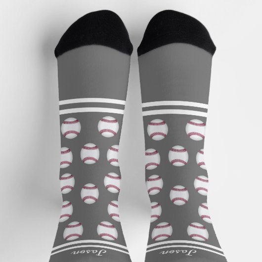 Baseballsport fügt Ihren Namen oder Text grau hinz Socken (Oben)