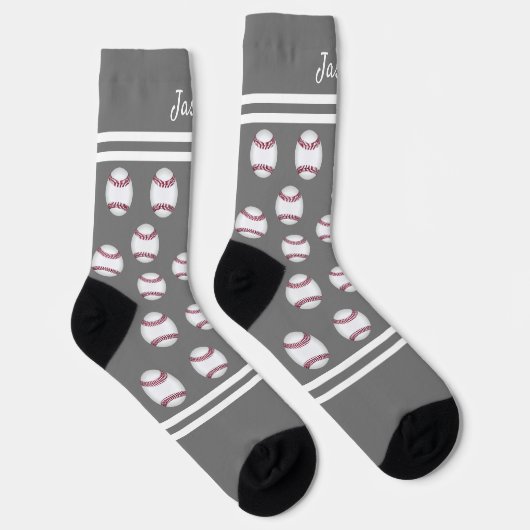Baseballsport fügt Ihren Namen oder Text grau hinz Socken (Rechts)