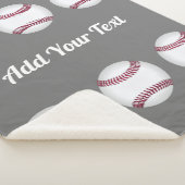 Baseballsportler fügen Ihren Namen oder Text grau Sherpadecke (3/4)