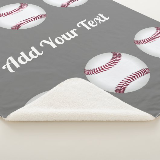 Baseballsportler fügen Ihren Namen oder Text grau Sherpadecke (3/4)