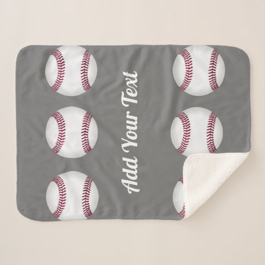 Baseballsportler fügen Ihren Namen oder Text grau  Sherpadecke (Vorderseite (Horizontal))