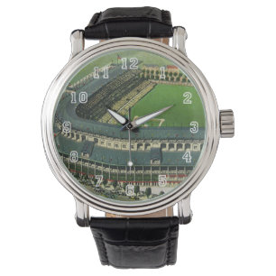 Baseballstadion für Vintage Sportarten, Luftsicht Armbanduhr
