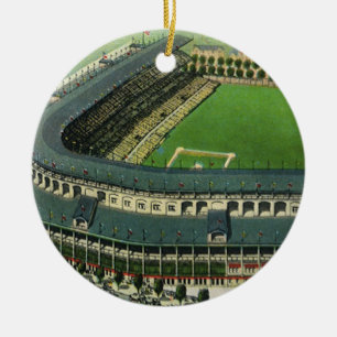 Baseballstadion für Vintage Sportarten, Luftsicht Keramikornament