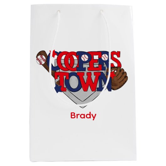 Baseballstars, Handschuh, Bat & Ball Mittlere Geschenktüte (Vorderseite)