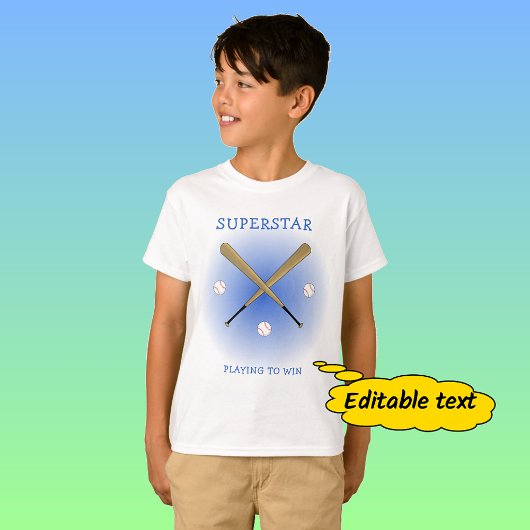 Baseballstern Sondertext überkreuzt Fledermäuse T-Shirt