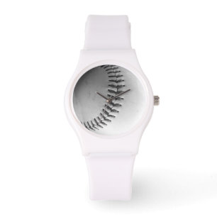 Baseballstiche (schwarz-weiß) armbanduhr