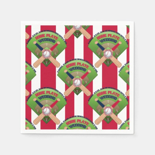 Baseballstiche, wir Got Verheiratet 1-PAPIER-NAPKI Serviette (Vorderseite)