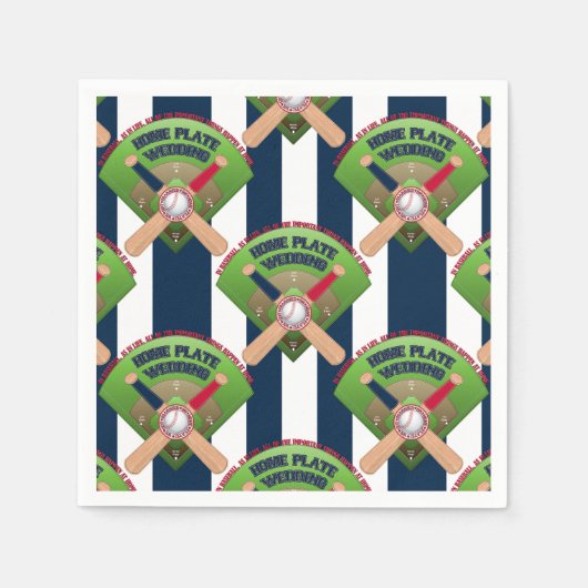 Baseballstiche, wir Got Verheirateten 3-PAPIERNAPK Serviette (Vorderseite)