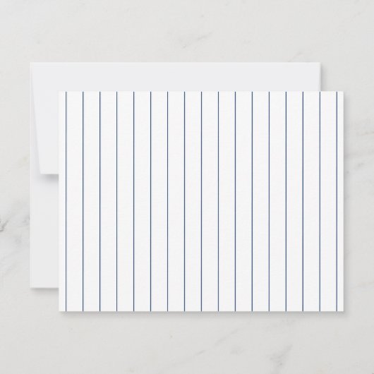 Baseballstitch und Jersey Strip Note Card Einladung (Rückseite)