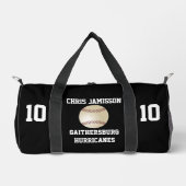 Baseballteam, Coach oder Player Black Personalisie Duffle Bag (Vorderseite)