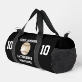 Baseballteam, Coach oder Player Black Personalisie Duffle Bag (Rechte Ecke)