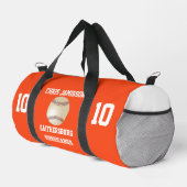Baseballteam, Coach Player Orange Personalisiert Duffle Bag (Rechte Ecke)