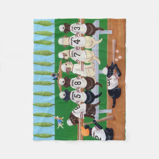 Baseballteam Labradors Fleecedecke (Vorderseite)