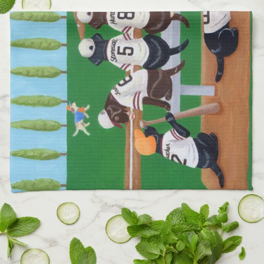 Baseballteam Labradors Geschirrtuch (Gefaltet)