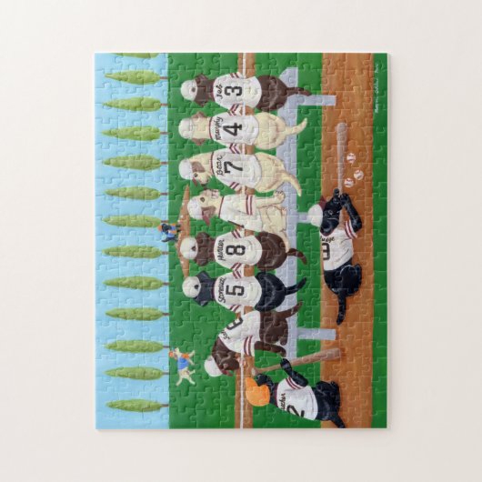 Baseballteam Labradors Puzzle (Vertikal)