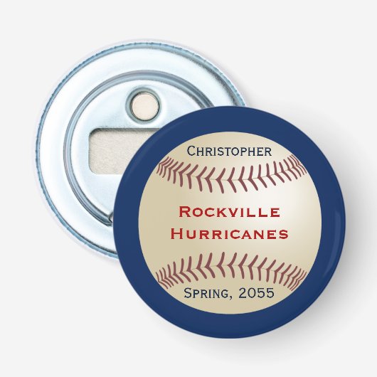 Baseballteam, Personalisierte Schaltfläche für das Flaschenöffner (Vorderseite)