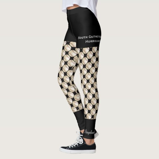 Baseballteam, Schwarze Fake, Name Leggings (Links)