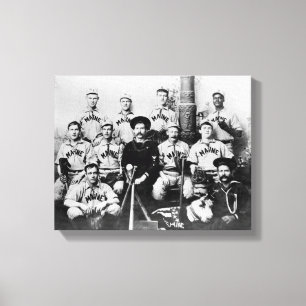 Baseballteam USSs Maine in Havana Kuba Photograp Leinwanddruck