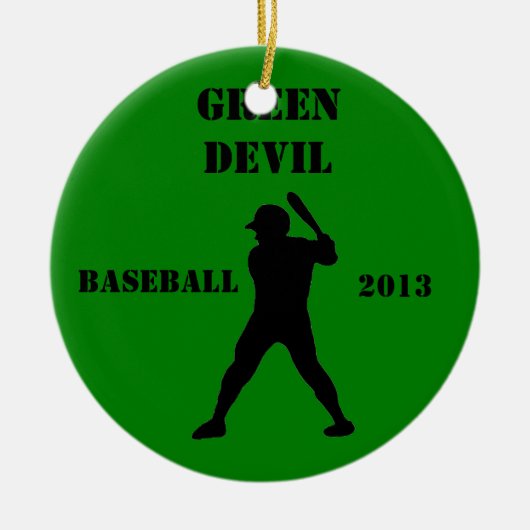 Baseballteamsandenken Keramik Ornament (Vorne)