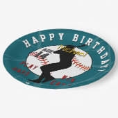 BaseballThema Geburtstagspapier Teller HAMbyWG (Schrägansicht)