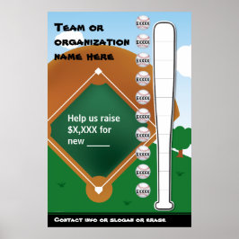 Baseballthermometer Poster